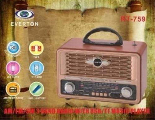 Bluetooth Fm-Usb-Tf-Aux  Şarjlı Nostaljik Radyo