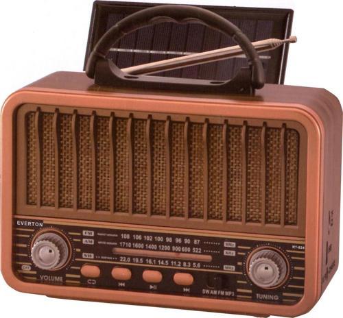 Radyo-TF Card-Usb-Kumandalı Nostaljik Radyo Solar Güneş Panelli