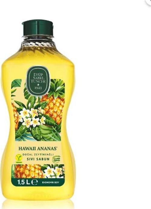 1.5 Litre Hawaii Ananas Doğal Zeytin Yağlı Sıvı Sabun Pet Şişe