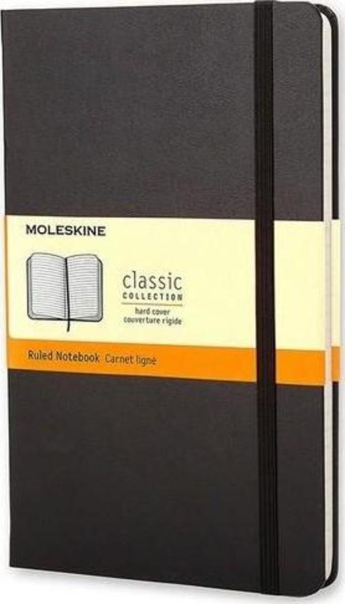 Sert Kapak Defter Siyah (Çizgili - 13x21)
