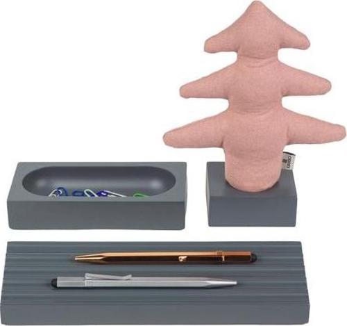 Kayigo  Woody  Gri Üçlü Ofis  Seti - Pembe Çam