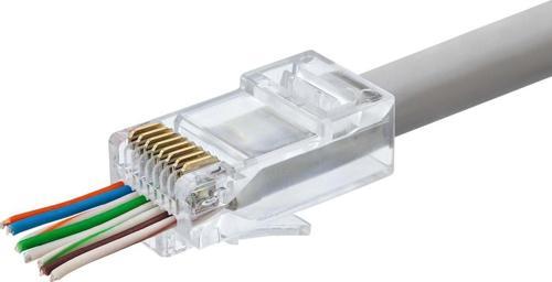 Büro Ev Ofis Network Bağlantısı için 100ADET Şeffaf Ez RJ45 Cat5 Konnektör Seti