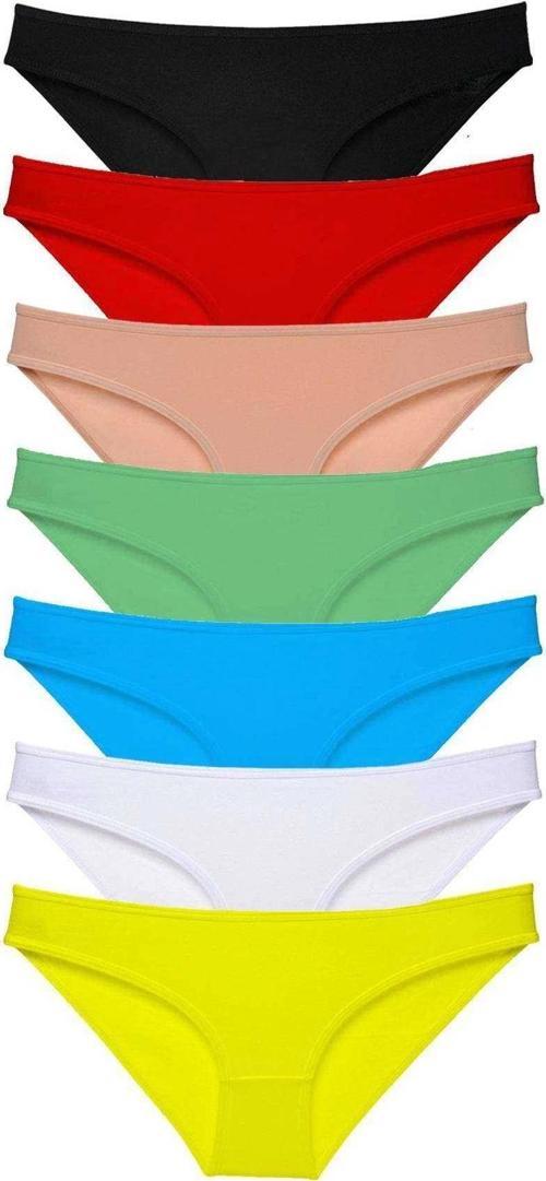 7 adet Süper Eko Set Likralı Kadın Slip Külot Çok Renkli