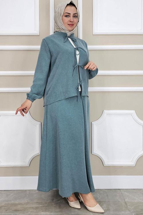 KADIN ÖNÜ BAĞCIKLI TESETTÜR 3 LÜ TAKIM