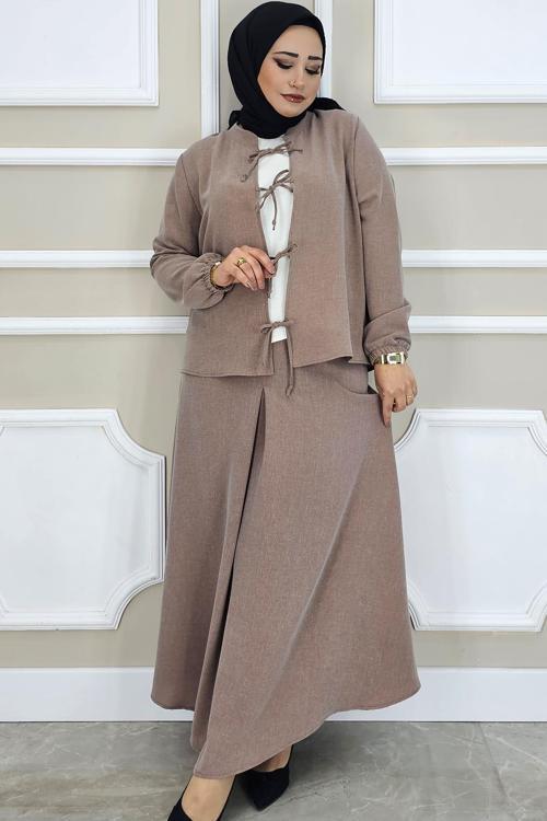 KADIN ÖNÜ BAĞCIKLI TESETTÜR 3 LÜ TAKIM