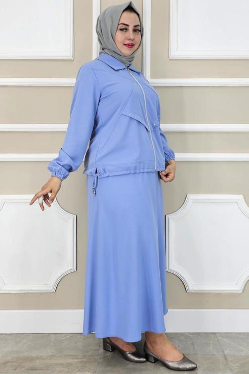 KADIN ALLER DİKİM TAŞ DETAYLI TESETTÜR TAKIM