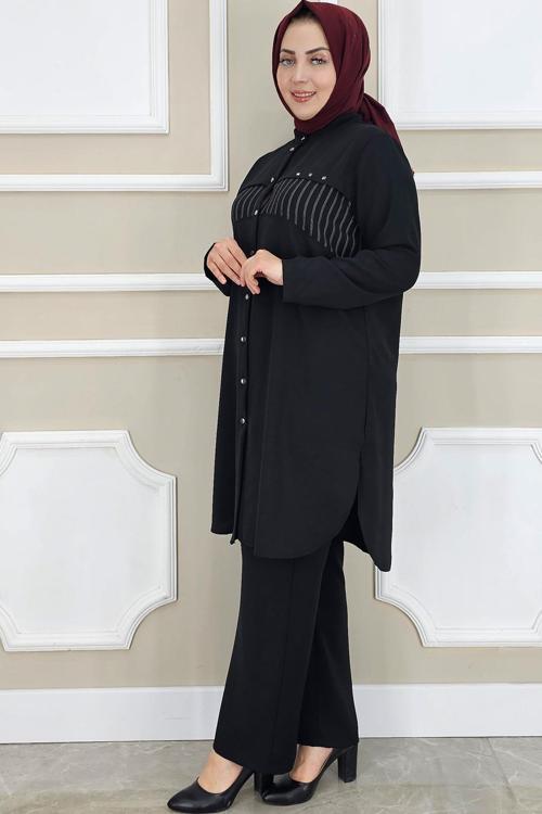 KADIN KOMBİNLİ TAŞ DETAYLI TESETTÜR TAKIM