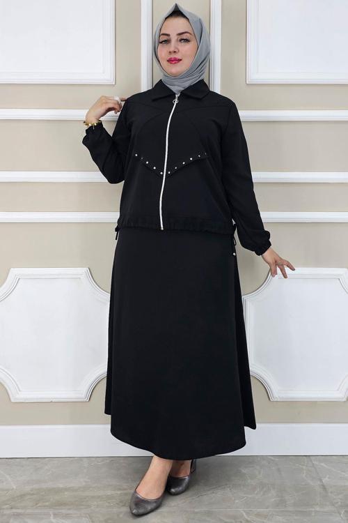 KADIN ALLER DİKİM TAŞ DETAYLI TESETTÜR TAKIM