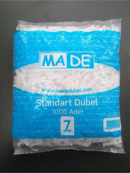 Plastik Dübel 7 - 1000 Adet