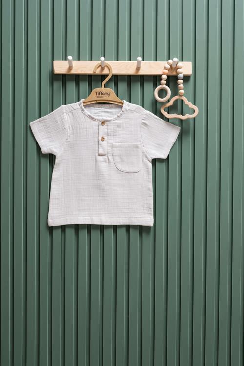 Unisex Bebek & Çocuk Müslin Kısa Kollu Tişört 3 Ay 6 Yaş