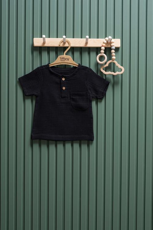 Unisex Bebek & Çocuk Müslin Kısa Kollu Tişört 3 Ay 6 Yaş