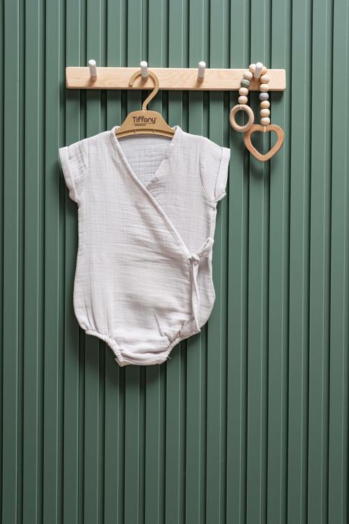 Unisex Müslin Kruvaze Badi  0-12 Ay %100 Pamuk