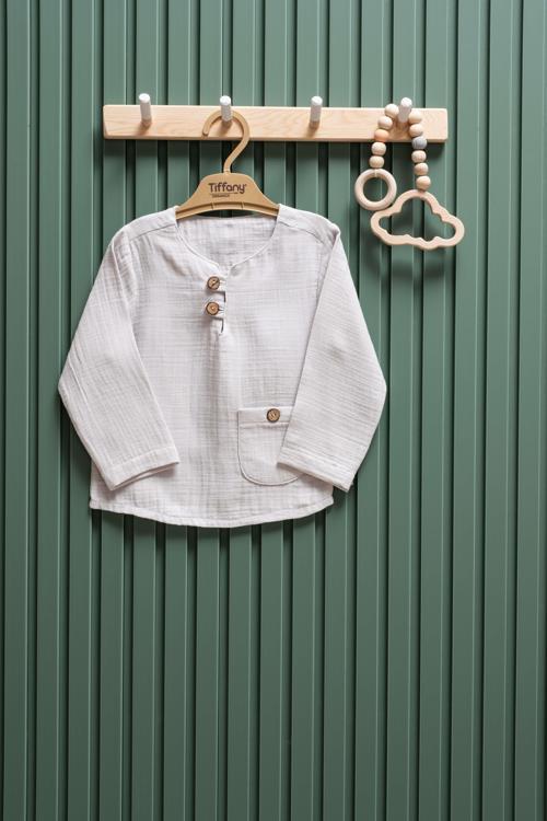 Unisex  Müslin Uzun Kollu Tişört 6 Ay  3 Yaş %100 Pamuk