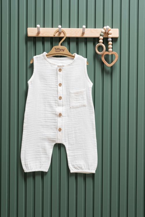 Müslin Uzun Atlet Tulum  3 24 Ay  %100 Pamuk Bebek Yazlık Tulum