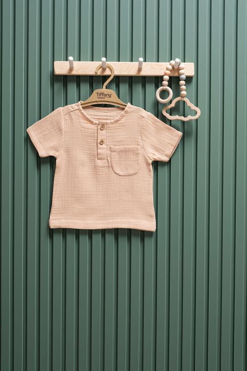 Unisex Bebek & Çocuk Müslin Kısa Kollu Tişört 3 Ay 6 Yaş