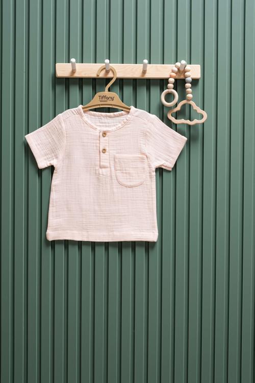 Unisex Bebek & Çocuk Müslin Kısa Kollu Tişört  3 Ay  6 Yaş