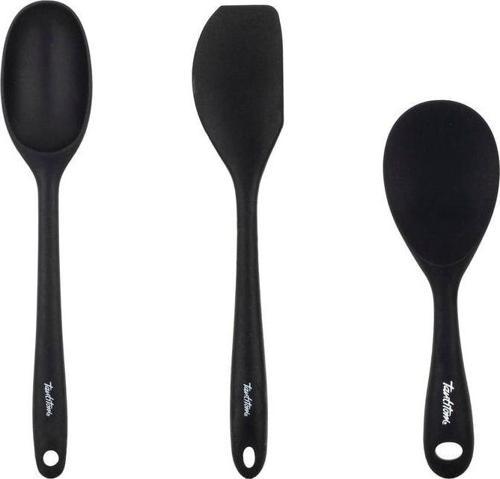 Füme Renkli Silikon 3lü Büyük Kaşık, Pilav Kaşığı Ve Spatula Seti