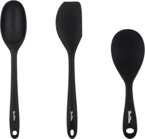 TANTİTONİ 3 SİLİKON BÜYÜK KAŞIK,PİLAV VE SPATULA SETİ ***GRİ RENK ****