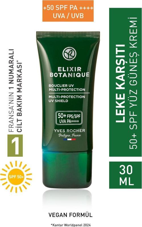 Bitkisel Antioksidan Elixir Botanique Leke Karşıtı 50Spf Yüz Güneş Kremi-E Vitamini-30Ml