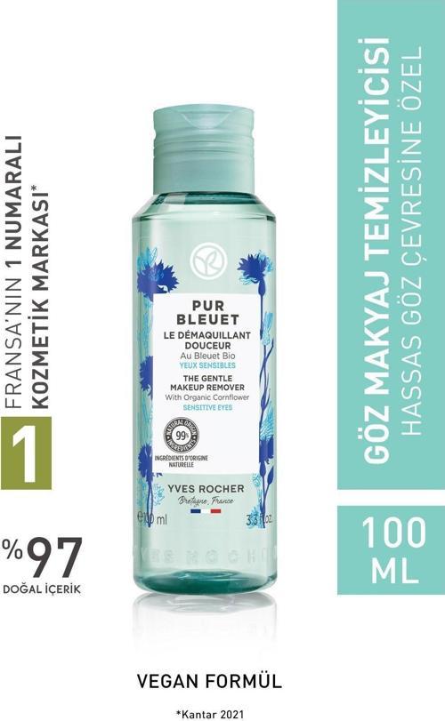 Hassas Cilt, Lens Kullanımına Uygun, Rahatlatıcı, Prebiyotik Göz Makyaj Temizleyici-Pur Bleuet-100Ml