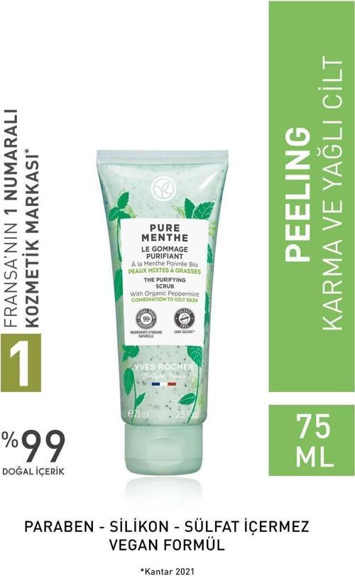 Karma Ve Yağlı Ciltler Için Pure Menthe Prebiyotik Yüz Peeling-75 Ml