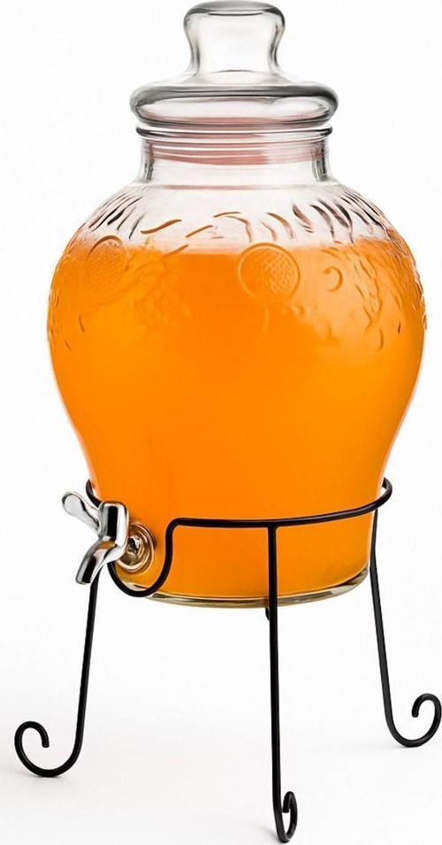 10 Litre Musluklu Cam Su Sebili Şerbetlik Ve Damacana Metal Ayaklı