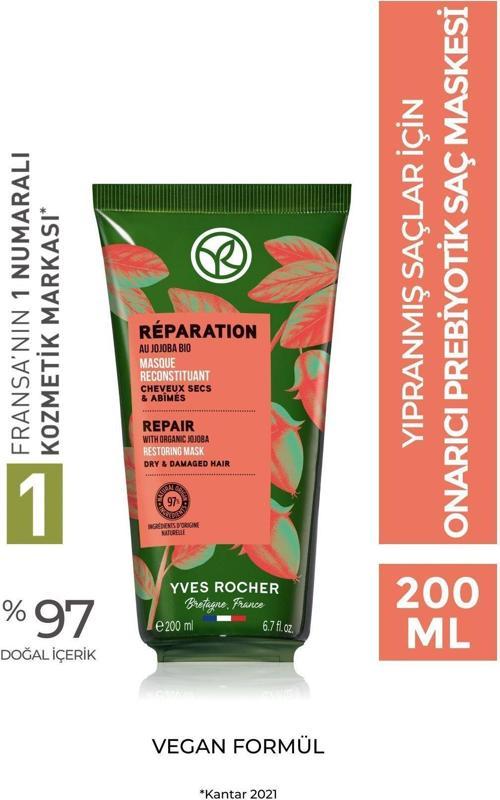 Onarıcı Prebiyotik Saç Maskesi - Yıpranmış Saçlar / Reparation -Vegan -200Ml