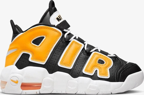 Air More Uptempo KI Leather Sneaker Hakiki Deri Günlük Spor Ayakkabı Siyah Sarı