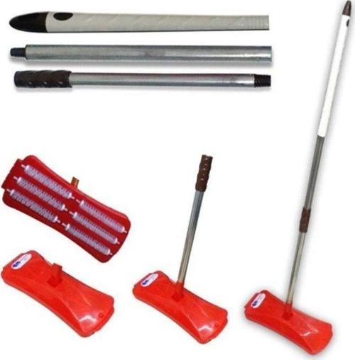 Efsane Temizlikçi Pratik Süpürge 6 Fırçalı Gırgır 3 Kademe 110 cm Metal Saplı Portatif Süpürücü
