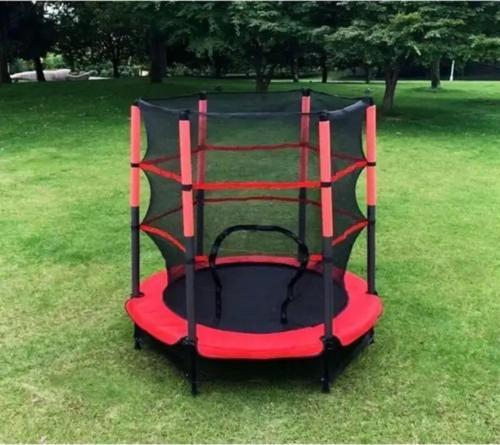 Çocuk Trambolini,Fileli Trambolin (120 Cm Çap-Kırmızı)