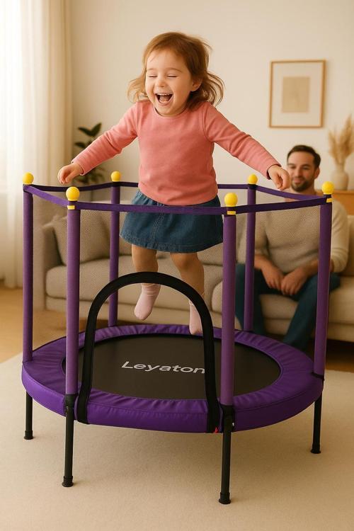 Fileli Büyük Boy Trambolin 140 Cm Çap Mor