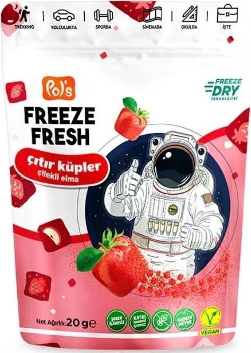Nessiworld Pol’s Freeze Fresh Çıtır Küpler Çilek Elma 20 Gr