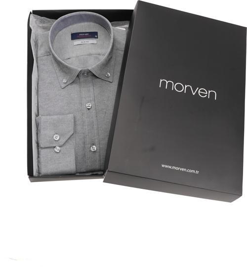 Slim Fit Düğmeli Yaka Oxford Kolay Ütülenebilir Pamuklu HEDİYE KUTULU Uzun Kollu Gömlek
