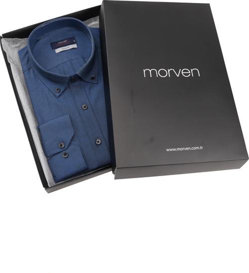 Slim Fit Düğmeli Yaka Oxford Kolay Ütülenebilir Pamuklu HEDİYE KUTULU Uzun Kollu Gömlek