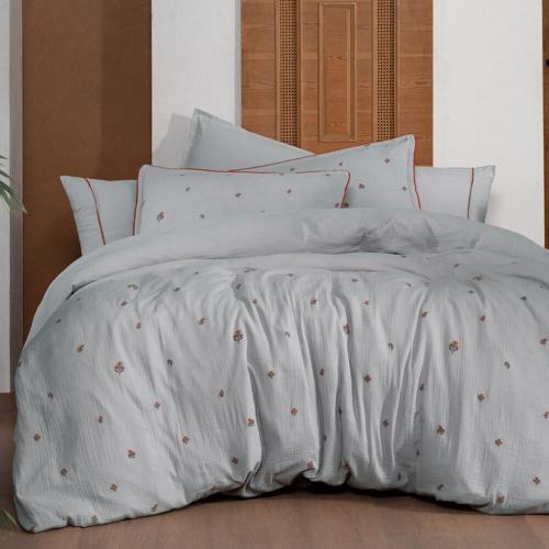 Plana Gri Mood Comfort Çift Kişilik %100 Pamuk Nevresim Takımı