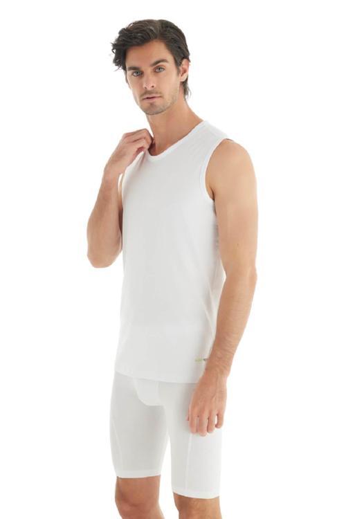 9234 Erkek Sıfır Kol Sıfır Yaka Tender Cotton T-Shirt & Atlet