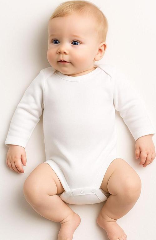 Uzun Kollu Erkek Bebek Çıtçıtlı Body