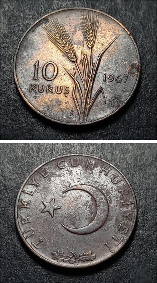 39963687343d506eff 10 Kuruş 1967 Eski Madeni Para