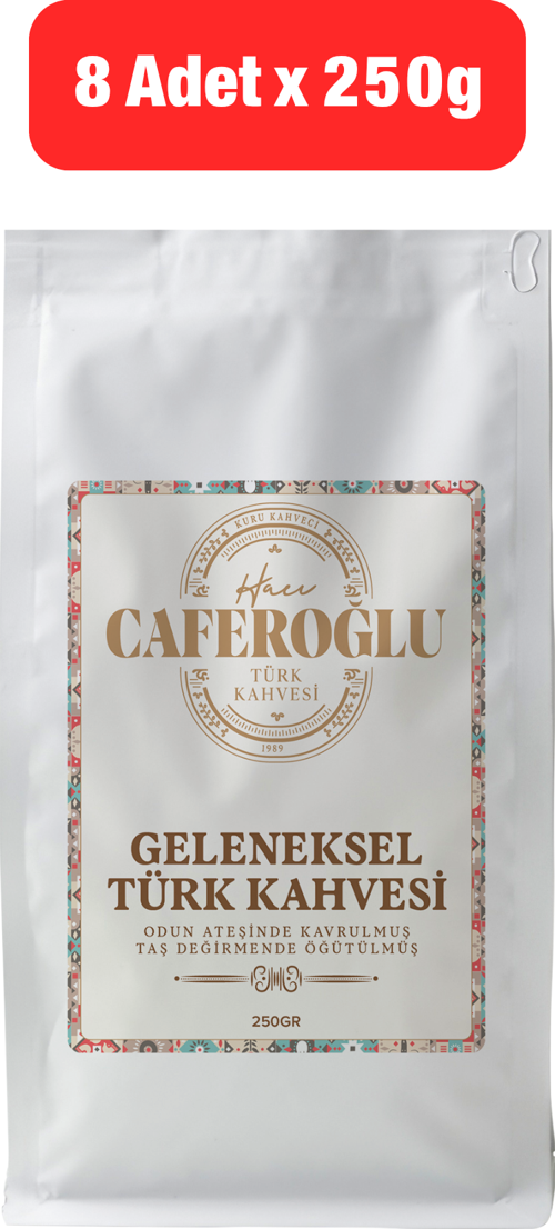 Odun Ateşinde Kavrulmuş Taş Değirmende Öğütülmüş Geleneksel Türk Kahvesi (8 Adet 250 Gr / 2 Kg)