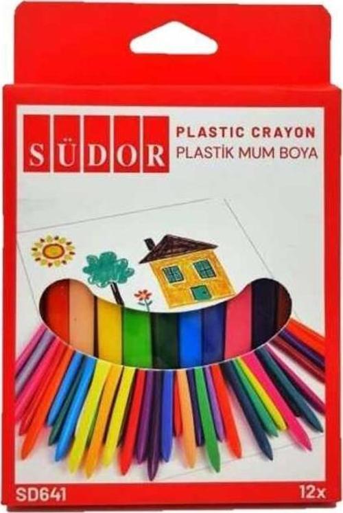 12'Lİ Plastik Üçgen Mum Boya