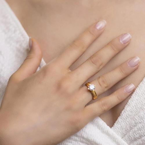 Gold 22 Ayar Tektaş Yüzük 3234