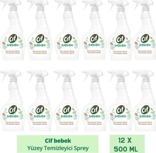 Bebek Çok Amaçlı Yüzey Temizleyici Sprey 12X 500 Ml