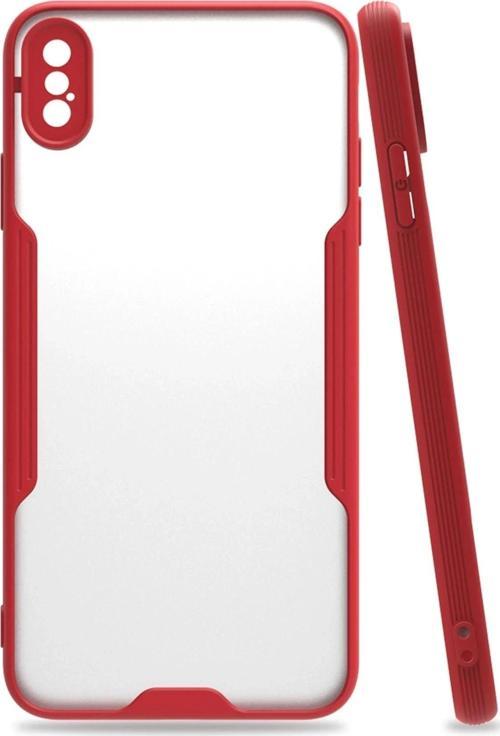 iPhone XS Max Kılıf Platin Silikon - Kırmızı