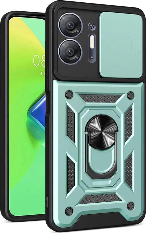 İnfinix Hot 30 5G Kılıf Pars Lens Yüzüklü Silikon - Yeşil