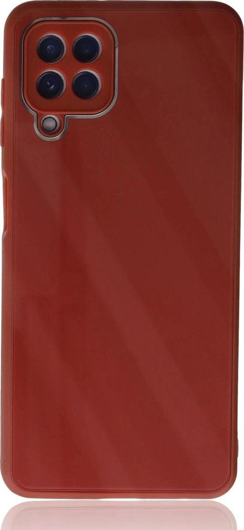 Samsung Galaxy A22 Kılıf Glass Kapak - Bordo
