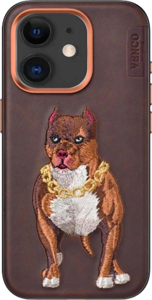 Venco iPhone 11 Perma Desenli Kapak - Kahverengi