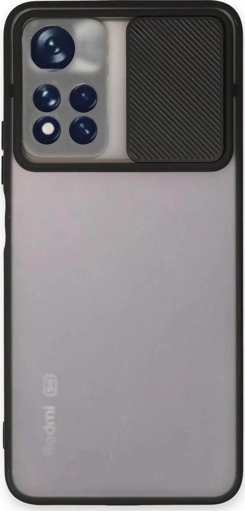 Xiaomi Redmi Note 11 Pro Plus 5G Kılıf Palm Buzlu Kamera Sürgülü Silikon - Siyah