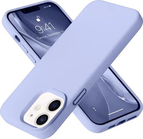 iPhone 12 Kılıf Nano içi Kadife Silikon - Lila