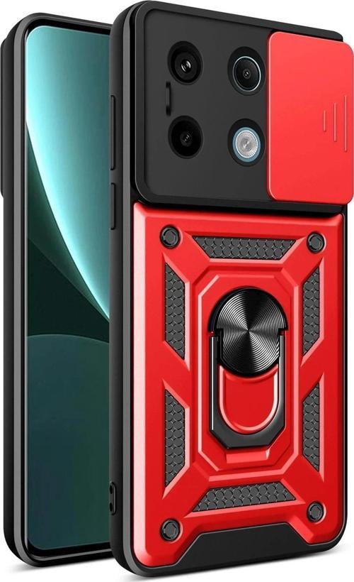 Xiaomi Poco X6 Pro Kılıf Pars Lens Yüzüklü Silikon - Kırmızı