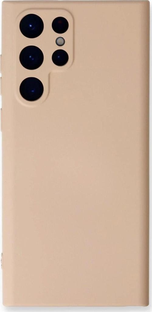 Samsung Galaxy S24 Ultra Kılıf Nano içi Kadife Silikon - Pudra